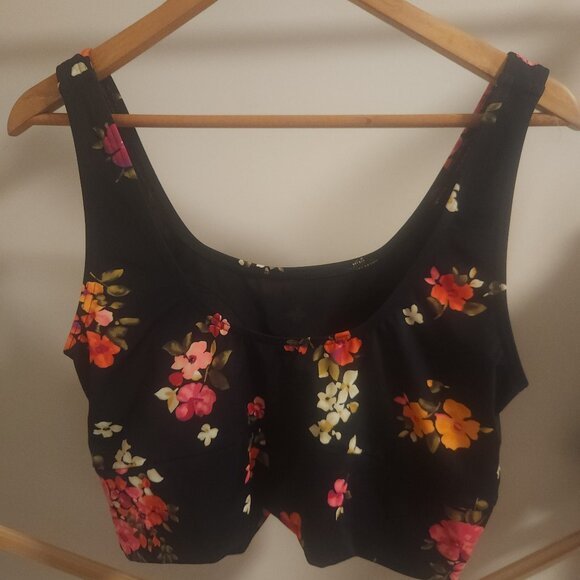 HEY ISLAND GIRL! LANDS' END Women's Tugless Scoop Neck Midkini Swim Top NEW Sz14 - Picture 1 of 4